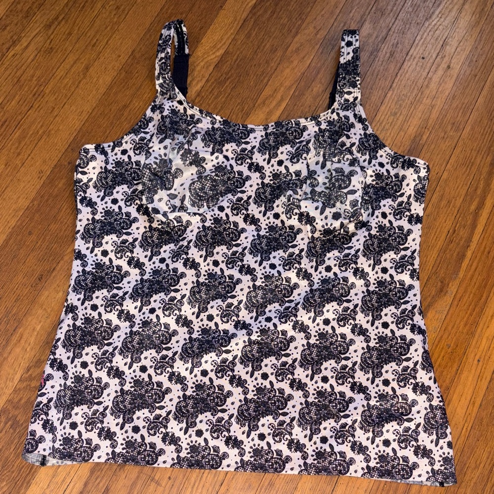 Ruby Ribbon Black And White Patterned Camisole Or… - image 1